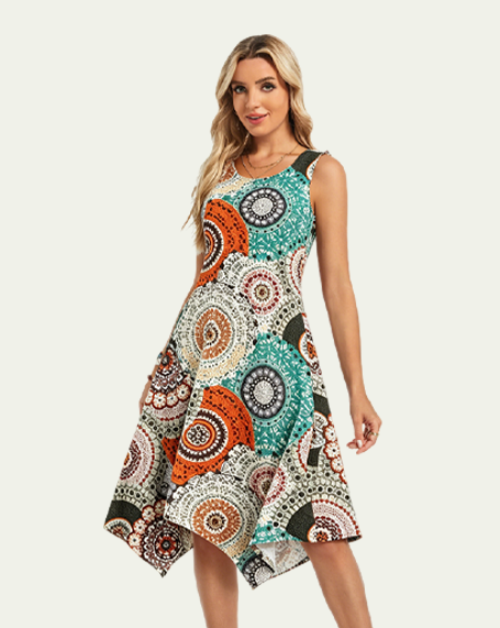 Printed Midi Dress