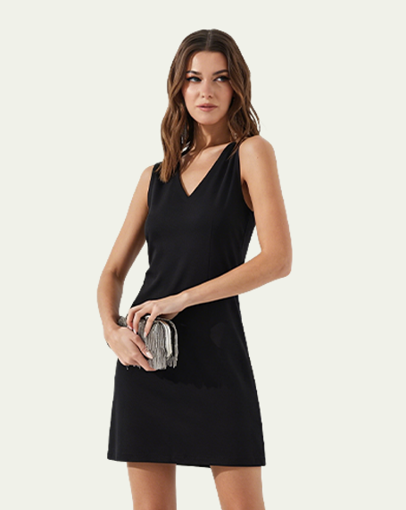 Sleeveless V-Neck Mini Dress